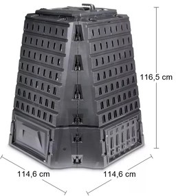 Záhradný kompostér IKBI900C 900 l - čierna