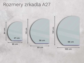 Atypické zrkadlo do kúpeľne s LED osvetlením A27 65x84