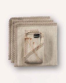 Čipkovaný obrúsok 1 ks. 48x48 cm farba produktu béžová látka polopriehľadný, zapletaná, ľanová