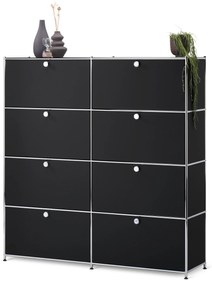 Vysoká komoda »CN3« s 8 výklopnými dvierkami, čierna