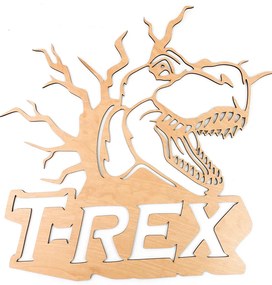 Veselá Stena Drevená nástenná dekorácia Dinosaurus T-REX