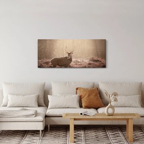 Obraz - Jeleň v lese (120x50 cm)