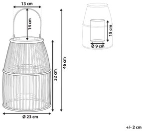 Kovový lampáš na sviečku 32 cm béžový HOSTE  Beliani