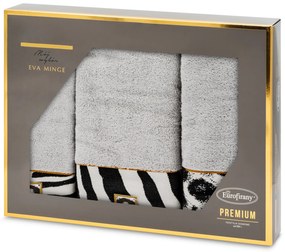 Eva Minge BAVLNENÝ UTERÁK EVA MINGE22 SADA 1KS 30X50 CM, 1KS 50X90 CM, 1KS 70X140 CM STRIEBORNÁ