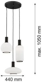 Argon 6323 - Luster na lanku SAGUNTO PLUS 3xE27/15W/230V