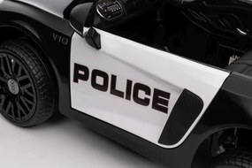 Ramiz Audi R8 Polícia na batérie pre deti + diaľkové ovládanie + EVA + pomalý štart + MP3 LED