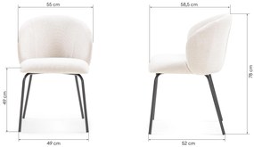 Jídelní židle LARISA světle béžová/černá