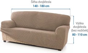 Super strečové poťahy NIAGARA oriešková dvojkreslo (š. 140 - 180 cm)