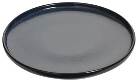 Tmavomodrý kameninový tanier TERRE INCONNUE