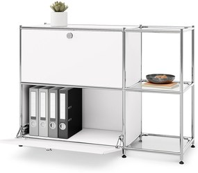 Kovová odkladacia skrinka »CN3« s 2 výklopnými priehradkami, biela