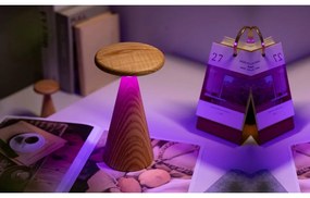 LED stolová lampa v prírodnej farbe s dreveným tienidlom (výška 21 cm) Sylva – Gingko