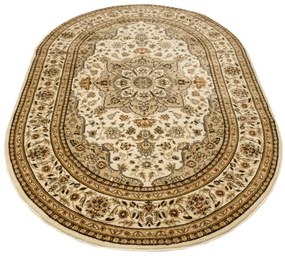 Koberec Super Rose 3792A Ornament kvety, krémový / béžový ovál