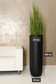 Kvetináč SOLERIO, sklolaminát, výška 100 cm, čierna