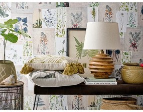 Stolová lampa v tmavoprírodnej farbe s textilným tienidlom (výška 54 cm) Svale – Bloomingville