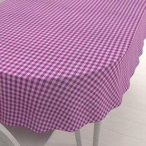 Biante Bavlnený oválny obrus Olivia OL-020 Fialová kocka malá 100x140 cm