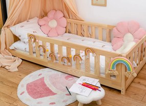 Detská Montessori posteľ z masívu borovice BETTY - 200x90 cm - PRÍRODNÁ