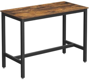Barový stôl s pevným rámom, vintage hnedý a čierny