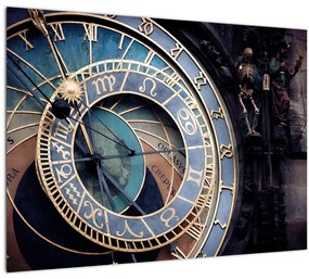 Sklenený obraz - Orloj, Praha (70x50 cm)