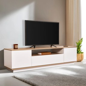 TV skrinka Verat (biela + dub cadizský). Akcia -18%. Vlastná spoľahlivá doprava až k Vám domov. 1144775
