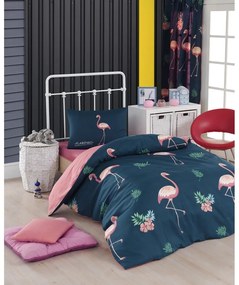 Detské obliečky na jednolôžko v tmavomodrej a ružovej farbe 140x200 cm Big Filamin – Mijolnir