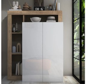 Skriňa LENOR biela/svetlý dub