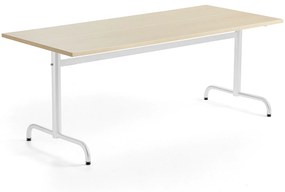Stôl PLURAL, 1800x800x720 mm, HPL - breza, biela