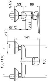 KFA Armatura 5026-010-00 - Sprchová batéria TANZANIT lesklý chróm