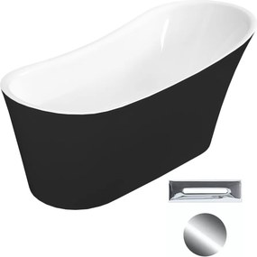 Besco Akrylátová voľne stojaca vaňa Calima BW 170x74 BESCO-Typ výpuste: Click-Clack s prepadom, grafit, BESCO-Rozmery: 170x74, BESCO-Farba: Biela/čie…