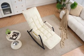 Hojdacie kreslo s 5-stupňovým nastavením, polstrovaná, biela