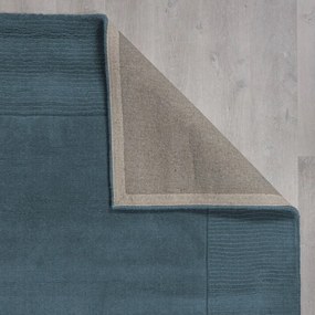 Modrý ručne tkaný vlnený koberec 160x230 cm Textured Wool Border – Flair Rugs