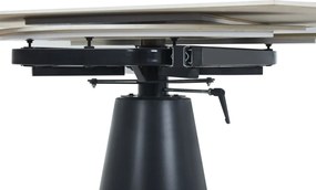 Vintino Rozkladací jedálenský stôl SORIAN 75–120 × 120 cm – biely mramor / čierna oceľ