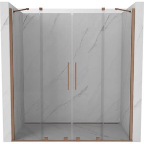 Mexen Velar Duo, posuvné dvere do otvoru 170x200 cm, 8mm číre sklo, medená matná, 871-170-000-02-65