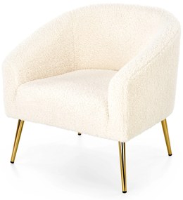 Relaxačné kreslo Goldie (krémová + zlatá). Akcia -13%. Vlastná spoľahlivá doprava až k Vám domov. 1039475