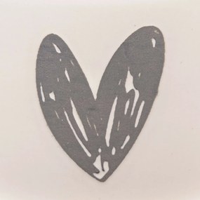 Súprava 6 keramických hrnčekov Srdiečko I, 90 ml, sivá