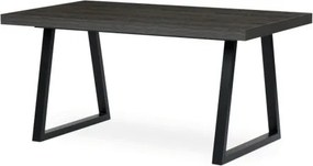Jedálenský stôl 160x90 cm, rozkladací HT-R5624 GREY dub sivý / čierne nohy