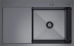 Erga HD, 1-komorový oceľový drez 780x490x210 mm, pravý, grafitová, ERG-MLS-HD7849RB