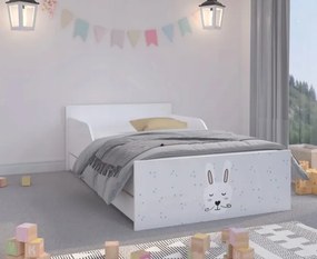 DomTextilu Roztomilá detská posteľ so zajačikom 160 x 80 cm  Biela 46736