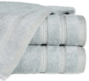 Osuška GLORY v tmavo šedej farbe, s velúrovým okrajom a lesklou niťou Šírka: 70 cm | Dĺžka: 140 cm