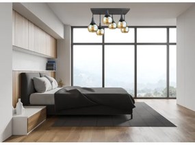 Prisadený luster SOMA 6xE27/60W/230V čierna/dymová béžová