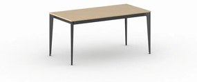 Kancelársky stôl PRIMO ACTION, čierna podnož, 1600 x 800 mm, biela