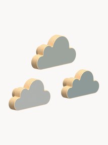 Ručne vyrobené nástenné vešiaky z bukového dreva Cloud, 3 ks