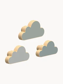 Súprava ručne vyrobených nástenných vešiakov z bukového dreva Cloud, 3 diely