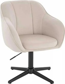 LuxuryForm DESIGN Stolička AVOLA VELUR na čiernom kríži - krémová