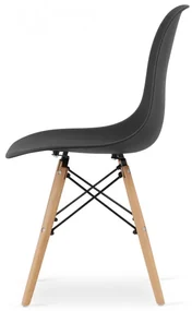 Jedálenský stôl TODI čierny 80 cm so štyrmi stoličkami OSAKA čierne / hnedé