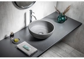 Sapho - Umývadlo na dosku PRIORI, priemer 41 cm, keramika/šedá