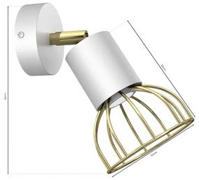 Nástenné bodové svietidlo DANTE 1xGU10/25W/230V biela/zlatá