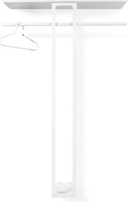 Biely oceľový nástenný vešiak s poličkou 100 cm Luno Large – Spinder Design
