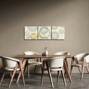 Obraz - Abstrakcia, mramorové kruhy (s hodinami) (90x30 cm)