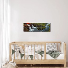 Obraz - Kirkjufell pri západe slnka (s hodinami) (90x30 cm)