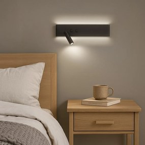 Nástenné LED svietidlo Resort L, 1x LED 10+3w, 4000k, (možnosť polohovania), b